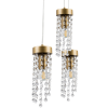 LAMPA WISZĄCA POLUX GEA 3 3xE27 GOLD+CRYSTAL